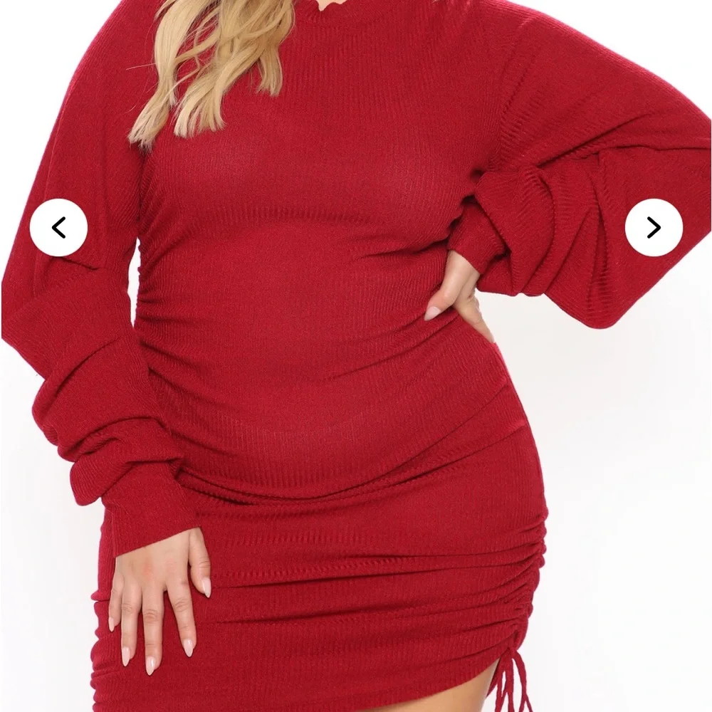 Red Ribbed Knit Sweater - Picture 6 of 6
